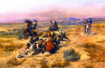 vaquero de indiana Painting - una vida extenuante 1901 Charles Marion Russell Vaquero de Indiana